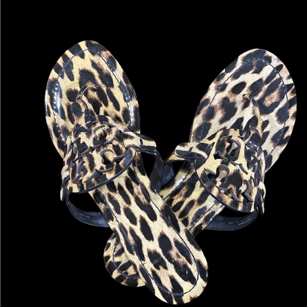 Tory Burch Leopard Print Miller Flops EUC